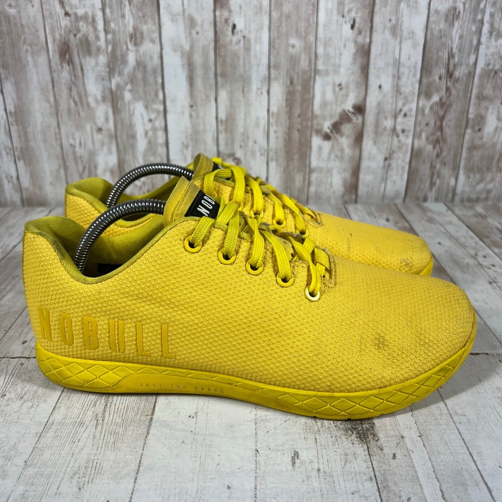 NOBULL SuperFabric Trainer Yellow Cross Training Shoes Womens 11.5 Mens 10